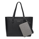 Bolsa Guess Factory Sf902925 Acabado De Los Herrajes Niquel Color Negro Color De La Correa De Hombro Negro Diseño De La Tela Liso