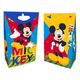 Bolsa Carton Fuelle Con Glitter Mickey X8u - Cotillón Waf