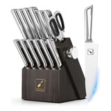 Set 14 Cuchillos Cocina Acero Inoxidable Bloque Japonés Afil