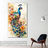 Cuadro Canvas Aves Pavo Real Animales Abstract 130x70 An1
