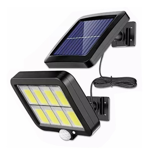 Lámpara Solar Cuadrada Led Blanco Con Control Remoto Sensor