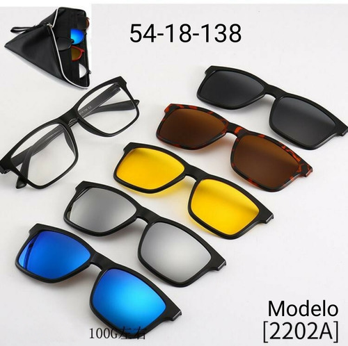 Armazon Anteojo Lentes Clip-on Polarized 5 Cambios Mod 2202