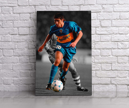 Cuadro Juan Román Riquelme Boca Juniors Canvas 45x30 Cm