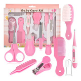 Set Aseo Para Bebes 10 Piezas Higiene Manicure Roro Cuidado Bebe Rosado