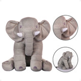 Almofada Elefante Pelúcia 60cm Travesseiro Bebê Ursinho