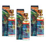 Kit 3 Perfume Fire Men Masculino Amakha Paris Bolso Bolsa