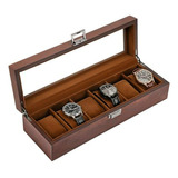 Caja De Relojes De Madera Procase Para Hombres - 6 Ranuras, 