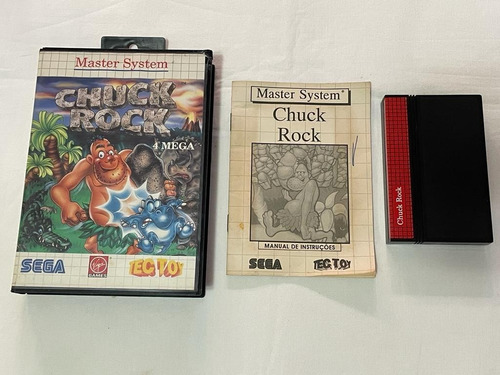 Master System : Chuck Rock 1 Tectoy Completo Caixa E Manual
