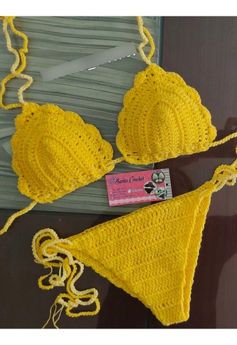 Bikini Tejido En Crochet Vestido De Baño Playero Ref 24