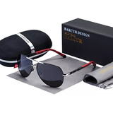 Lentes De Sol Con Protección Solar Uv400. Diseño Negro ,plata,rojo