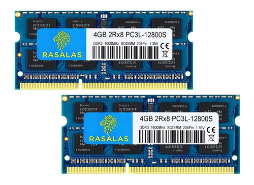 8gb (2x4gb) Ddr3l-1600 Sodimm 1.35v Memoria Ram Rasalas Azul