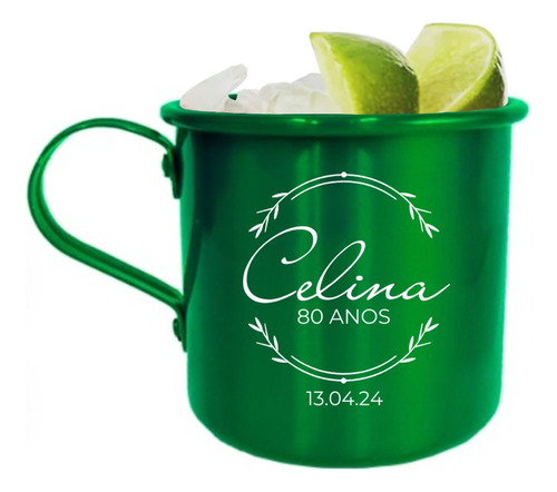 50 Canecas Alumínio Personalizadas 350ml Caneca Moscow Mule