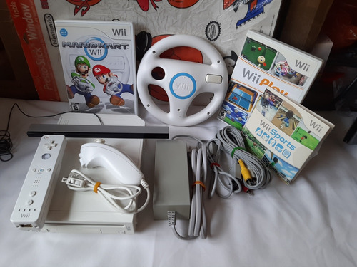 Wii Retrocompatible,mario Kart Con Volante,wii Sports,bueno.