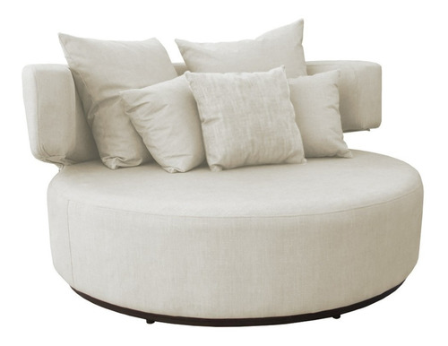 Sofá Puff Chaise Eva Redondo Elegante Suede Bege