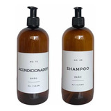 Set X2 Dispenser Shampoo Acondicionador Ambar Plástico