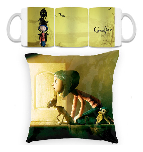 Taza De Coraline Y La Otra Madre Regalo  Cojín 30x30 Set