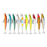 10 Señuelos De Pesca Minnow 11cm 13.5g Lenguados Corvinas