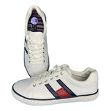 Tenis Tommy Hilfiger De Mujer 25.5 Color Blanco Original.