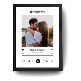 Quadro Dia Dos Namorados Spotify M1 Pesonalizado Com Moldura