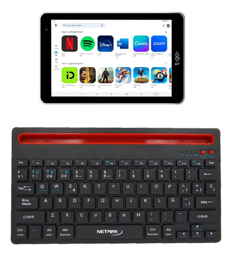 Teclado Inalámbrico Con Tablet Series Juegos 4gb Peliculas