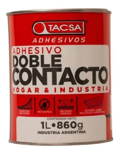Adhesivo Pegamento Doble Contacto 1 Litro Tacsa - Stg