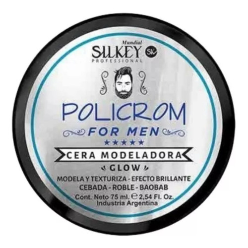 Pomada Cera Modeladora Cabello Glow Policrom Silkey 75 Ml