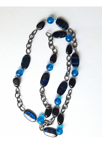 Collar Largo Fantasía Azul