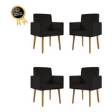 Kit 04 Poltronas Decorativas - Cadeira Escritório Recepção 