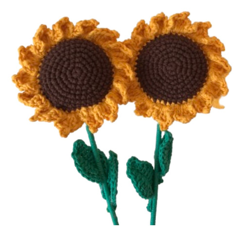 Girasol Amigurumi Flor Tejida A Crochet Flores Artificiales