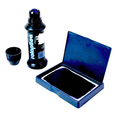 Kit Tinta Sellos Sello Cojn Almoadilla Huella Digital Docume