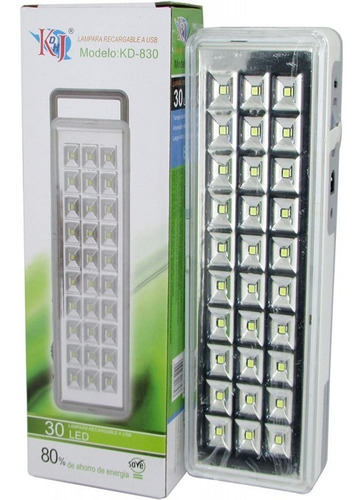 Luz De Emergencia 30 Leds Recargable Color Blanco