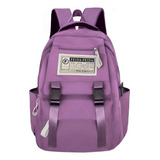 Mochila Escolar Juvenil Feminina Reforçada Grande Resistente Cor Roxo Desenho Do Tecido Lisa