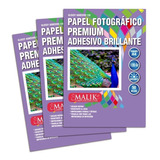 Pack 3 Papel Fotografico Adhesivo Brillante 135gr 50hojas A4