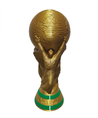 Copa Del Mundo 3d Tamaño Real 36,8cm Pla Silk Dorado