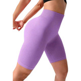 3 Piezas Short Deportivo Dama Biker Gym Pretina Ancha Canele