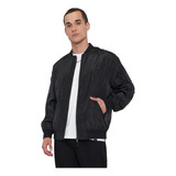 Chaqueta Hombre Bomber Aviador Negro Corona