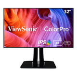 Monitor Ips 4k Viewsonic Vp3268a-4k De 32 Pulgadas De Primera Calidad Con Ergonomía Avanzada, Colorpro 100% Srgb Rec 709, Lut 3d De 14 Bits, Cuidado De Los Ojos, Compatibilidad Con Hdr10, Hdmi, Usb C