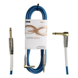 Cable Plug - Plug L Angular 1/4 Kwc Super Neon 6 Metros Azul