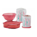 Set De 4 Piezas Tupperware Botes Tazón Y Servy Criystalware