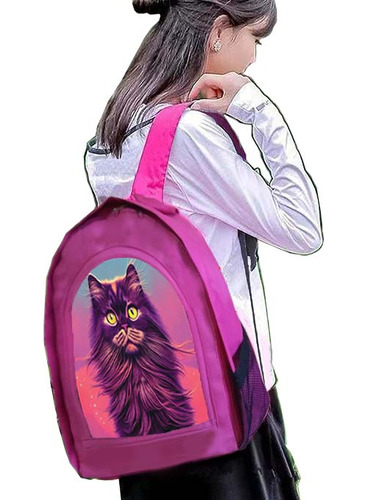 Mochila Escolar Urbana Felino Gatitos Gatos Diseño 140