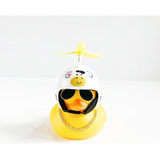 1pcs Patito Amarillo Con Casco Decoración De Coche Bici Moto