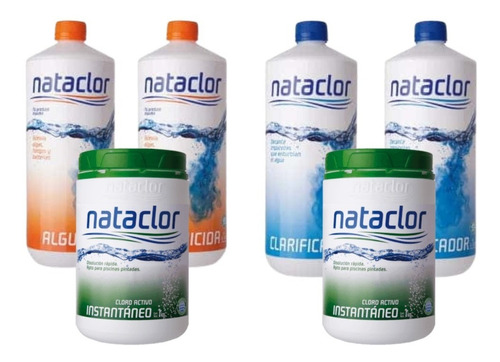 Kit Nataclor Granulado 60%x1kg 2+ Alguicida 2 +clarificador2