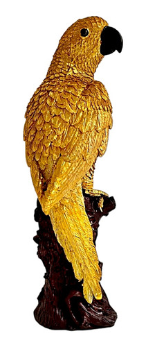 Escultura Decorativa Pássaro Arara Resina 21cm