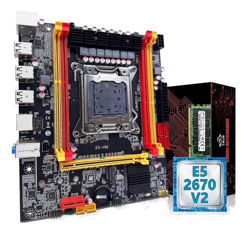 Kit Placa Mãe Processador Xeon E5 2670 16gb Ram Ddr3 1600mhz