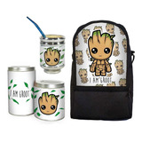 Equipo De Mate Sin Termo Baby Groot Cuero Set Kit Matero 