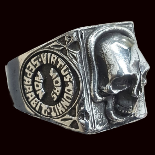 Anillo Masonico Virtus Junxit 2 X 1,5 Cm En Plata Art 91