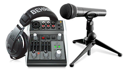 Kit Podcast Profissional Behringer C/ Mesa + Headset + Mic