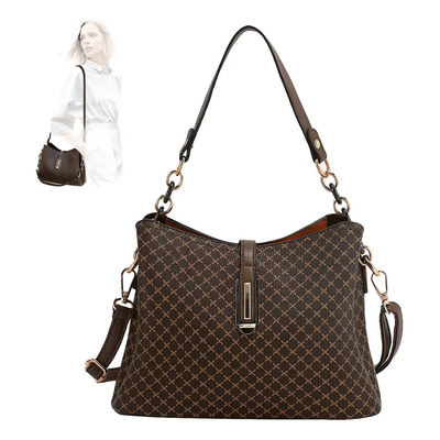 Bolso Para Mujer De Cuero Crossbody Gran Bolsa De Hombro Marrón Oscuro