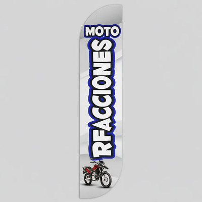 Bandera Publicitaria Moto Refacciones (solo Tela) 3.5m Moto Refacciones