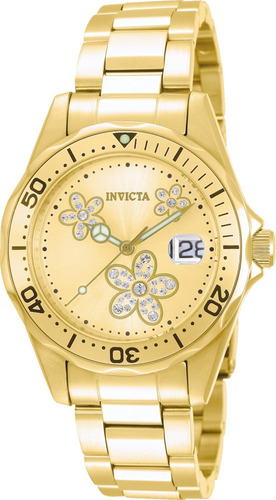 Relógio Feminino Invicta 12508 Plaque Ouro  Cristais Angel
